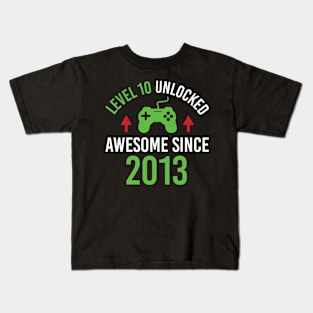 Level 10 Unlocked Funny 10 Year Old Birthday Gift For Gamer Kids T-Shirt